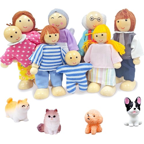 Holz puppenhaus familie set - holz,