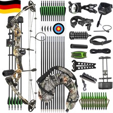 30-55lbs Compoundbogen Set Jagdbogen Sportbogen Carbonpfeile Bogenschießen Jagd 