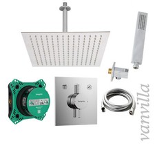 vanvilla Duschset Regendusche mit Duscharmatur Hansgrohe Unterputz HG202 poliert