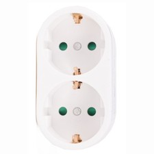 Doppelstecker vertikal Mehrfachstecker 2-fach Steckdosenadapter Multistecker