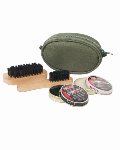 Schuhputzzeug reise set oliv - schuhputzzeug,