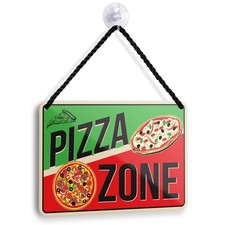 Blechschild pizza zone 18x12cm - pizza,