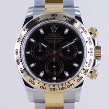 Rolex Uhr Daytona Stahl Gold black Dial Cosmograph Full-Set ungetragen