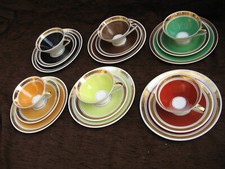 6 Sammeltassen  Goldrand  DDR