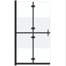 Walk-In Duschabtrennung faltbar 100x190 cm 5mm Glas schwarz halbmatt 4tlg