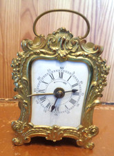 Feiner kleiner antiker Reisewecker 1/2 Stundenschlagwerk Repetition  ca. 1890