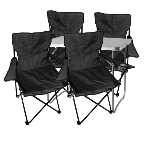 Tlg schwarz campingmöbel - 5-tlg.,