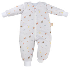 Odenwälder Schlafoverall Hopsi wattiert Space grey – Schlafsack mit Füßen - Neu