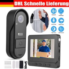 Video Türklingel mit HD Kamera Funkklingel Türsprechanlage mit 4,3" Monitor