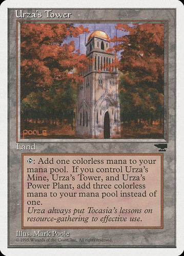 Magic mtg urza tower - urza's, (v.1)