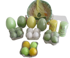 Mega Kerzenpaket grün/gelb