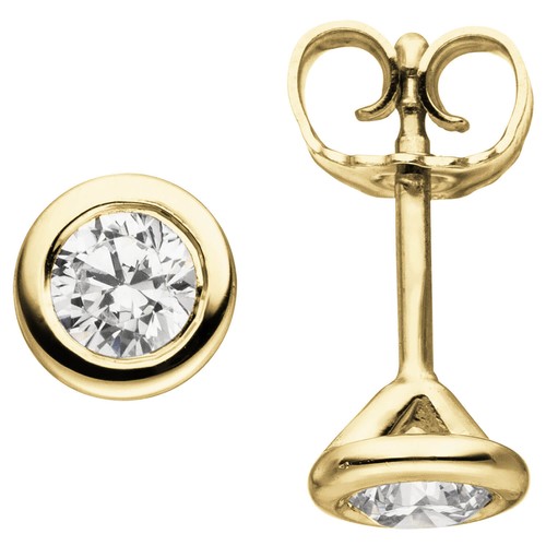 Ohrstecker rund 585 gold - ohrstecker,