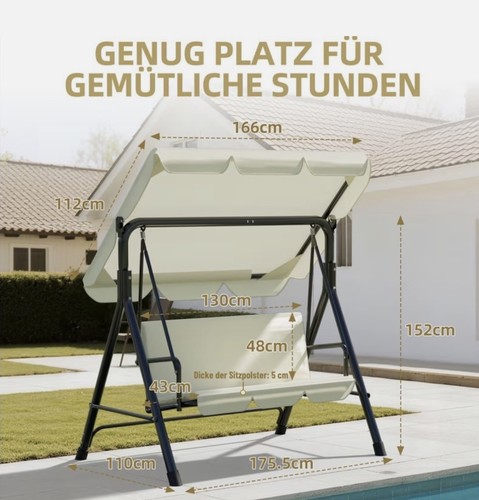 Hollywoodschaukel sitzer - hollywoodschaukel, 3-sitzer