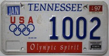 Tennessee Nummernschild USA Auto Kennzeichen Olympic Spirit License Plate 1002