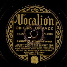 ALBERT WYNN'S GUT BUCKET FIVE  Parkway Stomp / Down by the levee  78rpm  X744