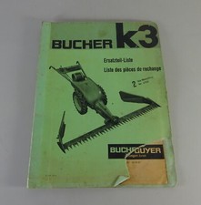 Teilekatalog / Ersatzteilliste Bucher Einachser K3 Stand 12/1956