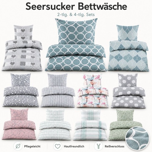 Seersucker bettwäsche set - seersucker,