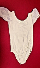 Dancewear Ballett-Trikot, gelb-glitzer, Gr. 110-116/4-6 Jahre, Puff-Ärmel