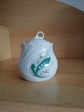 Maiglöckchen Zuckerdose mit schönem Wellenrand Porzellan Deckel Dose Wawel Polen