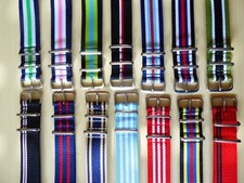 Natoband Nylon   22mm  Dornschließe Textil Uhrband verschiedene Farben