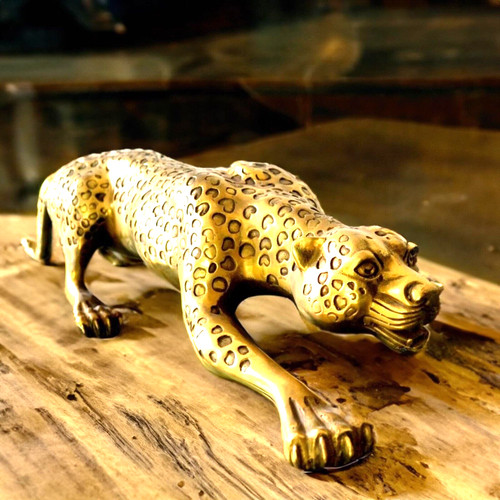 Bronze leopard figur - bronze,