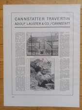 Bad Cannstatt, Adolf Lauster, Travertin, Abbildung, Werbung, 1926