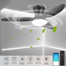 Ø100CM Deckenventilator Mit Beleuchtung & Fernbedienung Leise Dimmbar 3 Flügeln