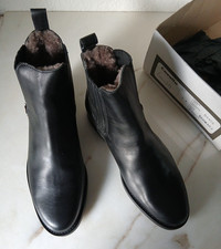 CAVALLO Herren Reitstiefeletten Leder schwarz LAMMFELL 43 8,5 Winter NEU UVP159€