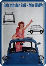 Blechpostkarte Fahr mit BMW