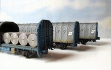 Rivarossi, 3er-Set Schiebeplanwagen, ÖBB, Ep.6, mit OVP - gealtert