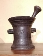 grosser Gusseisen Mörser & Stößel, ca. 5 kg, Antik, Apotheker-Küchen Mörser