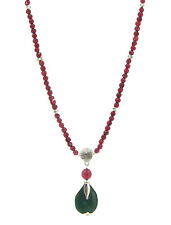 OPERHAUS edle Rubin Kette Halskette mit Turmalin & Malaicht Anhänger 067