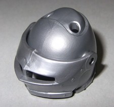 13751, 1x Helm (2 Loch, Visier, flach), Ritter, silber