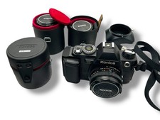 Konica FS-1 Kamera Set mit 3 Hexanon Objektiven + Macro Adapter + Tasche – Top