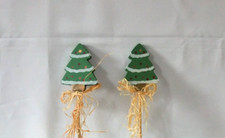 2 Stück Weihnachtsstecker Motiv " Tannenbaum " Holz - auch Blumenstecker
