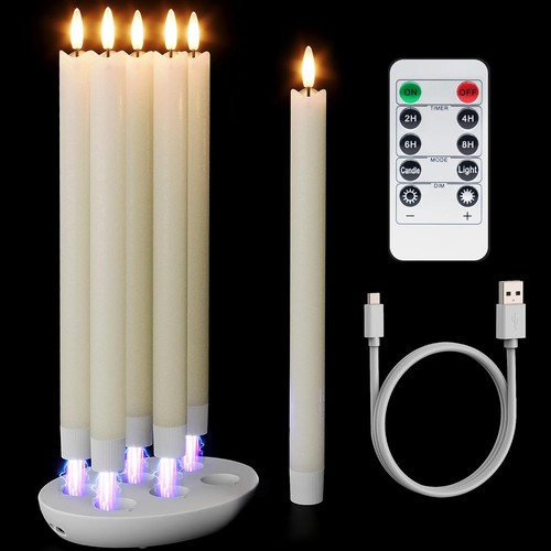 Led stabkerzen set - led, aufladbar