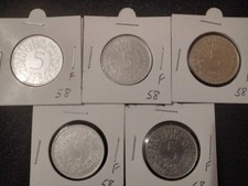 5 x 5 DM Silberadler alle 58 F