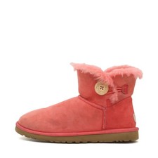 UGG Damen Classic Mini Button Stiefeletten Pink Wildleder Bequem Stiefel EU 39