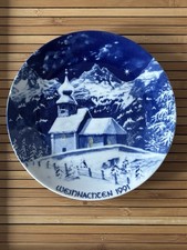 Porzellan Echt Kobalt  Durchmesser 19,5 cm.  Weihnachtsteller  Weihnachten 1991