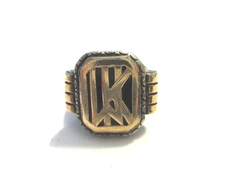Siegelring silber gold mit - silber/gold,
