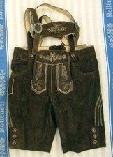 BESTICKTE BRAUNE LEDERHOSE -
