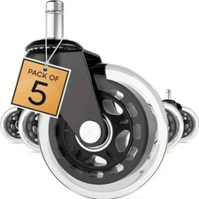 5x 10mm Bürostuhl Rollen leise & kratzerfrei Universal Hartbodenrollen Stuhlroll
