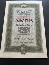 Aktie Ph. Benj. Ribot AG Bayerische Seifenfabrik Schwabach 1000 Mark 1923 n.entw