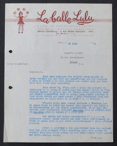 Rechnung paris 1948 balle - rechnung, la