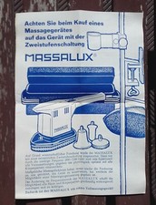 MASSALUX NEUMOD VOLL MASSAGE GERÄT WERBE FLYER RAR VINTAGE MID CENTURY 50er 60er