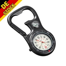 Kompass Korkenzieher Karabiner Clip Uhr Luminous Taschenuhr Zubehör Outdoor