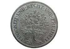 5  Reichsmark Eichbaum 1927 Deutsches Reich Weimarer Republik J.331 Erhaltung!