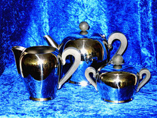 Alessi Bombé bomb Teekanne Set Zucker, Milchkännchen, absolut neuwertig, Italien