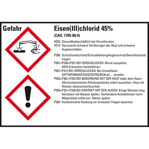 Ghs etikett eisenchlorid - ghs-etikett, eisen(iii)chlorid