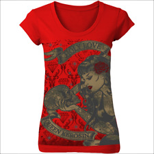 King Kerosin Longshirt Holy Love Frauenshirt Sugar Skull Rot Rockabilly Girly